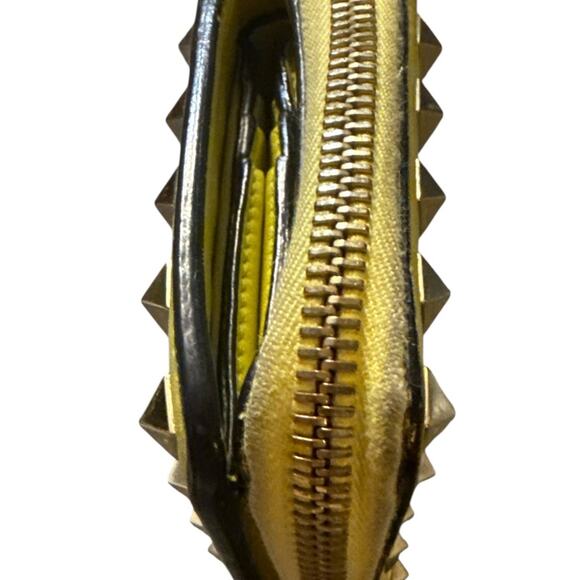 Valentino Yellow Studded Wallet with dust bag/box/extra studs. COA included - Picture 5 of 8